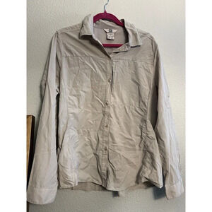 REI Women's Button Front Tactel Shirt Activewear Size XL UPF 40